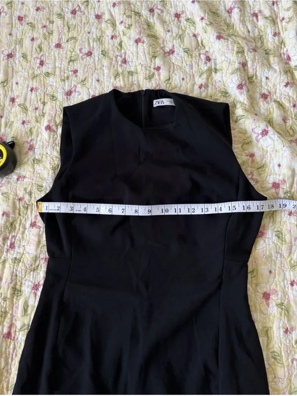 ZARA Women's Black Sleeveless Mini Dress Size Medium (EUR M / USA M) Back Zip - Image 4