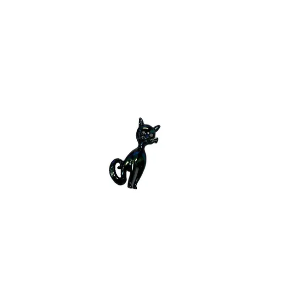 IRIDESCENT CAT Brooch Mid Century Modern brooch Carnival Pin Jewelry 50’s/60’s - Image 6