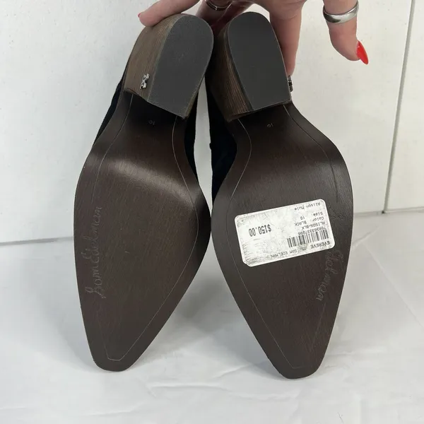 Sam‎ Edelman Size 10 Alison Western Mule in Black Suede Evereve Stacked Heel - Image 12