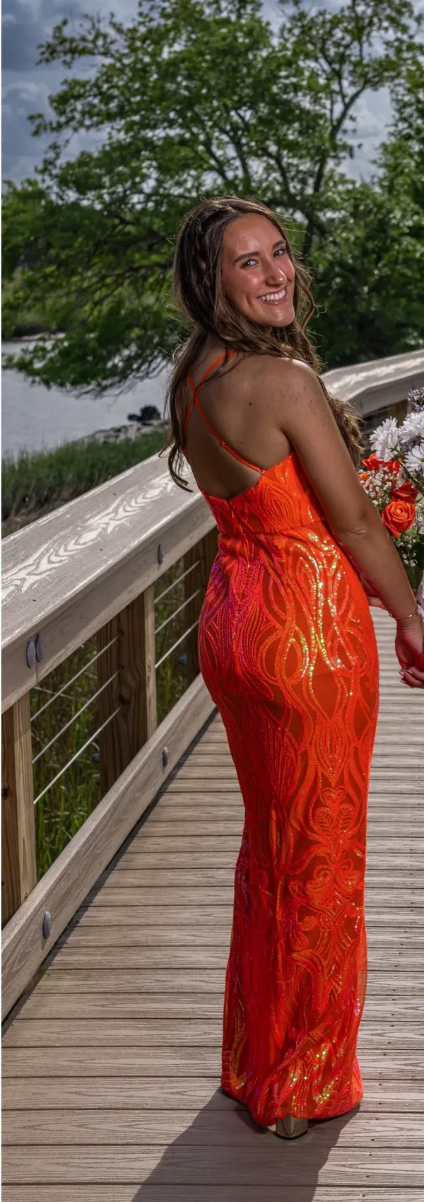 orange prom dress - Image 2