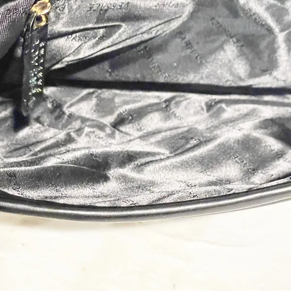 Versace Parfums Faux Leather Gold Tone‎ Black Strap Wristlet Clutch Purse - Image 4