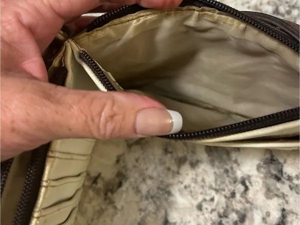 Brown Wristlet Wallet with Letter Accent - Image 4