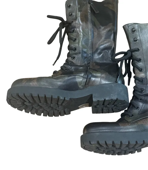 Michael Kors Brenna runway camo leather lace-up boots - Image 10