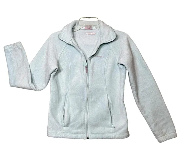 Columbia Jacket Womens Medium Light Blue XL6445 Full Zip Fleece Outdoors Hiking - Image 11