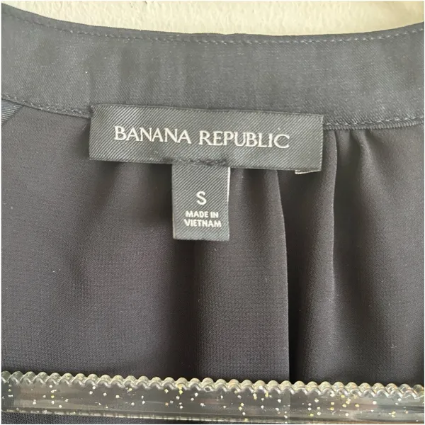 Banana Republic Black Women’s Ruffle Tiered Long Sleeve Mini Dress Size S/P - Image 5