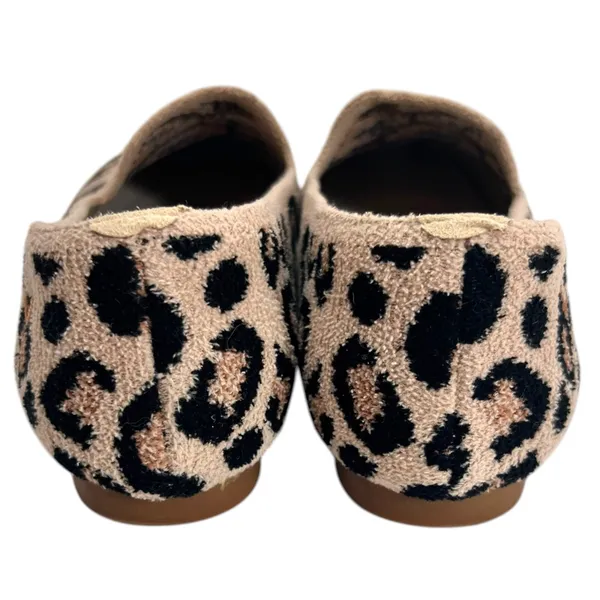 Vivaia Squared Toe Terry Knit Loafers Leopard Print Flat Comfy Shoe - Image 5