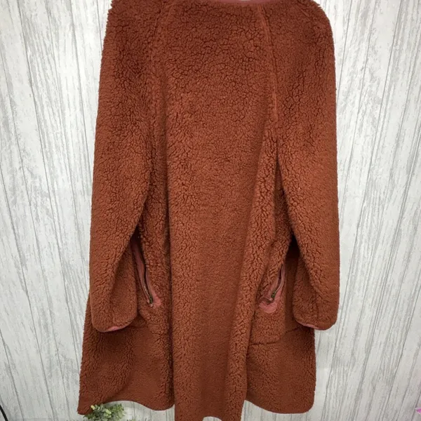 Anthropologie Womens Size S Reversible Animal Print Snap Coat Pockets Brown - Image 6