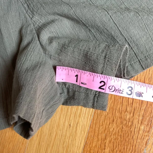 Aerie Olive Green Smocked Romper Women’s Size SP Small Petite Cotton Gauze - Image 8