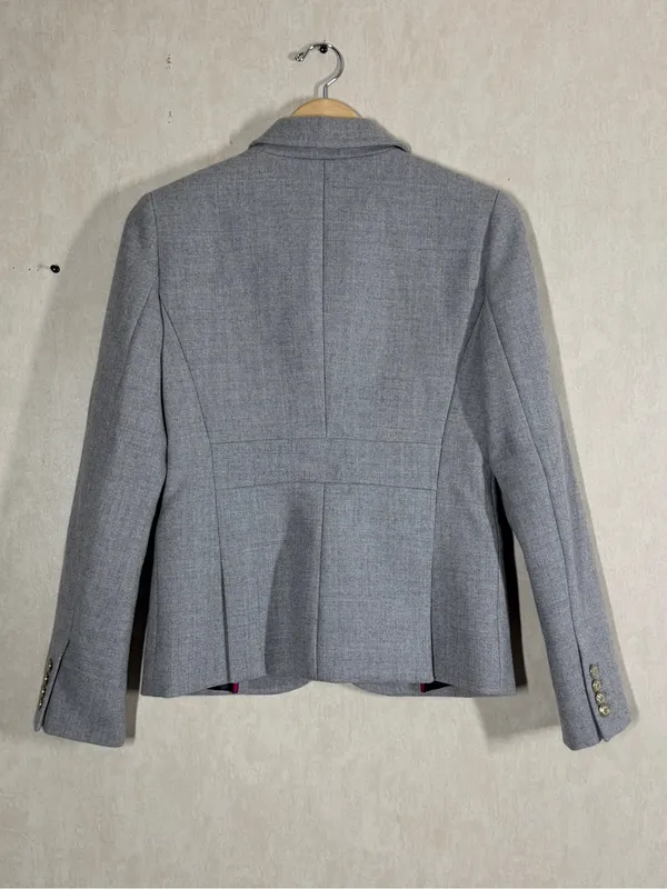 J. Crew Women’s 100% Wool Blazer Jacket Two Button Tailored in Gray 8 - Image 4