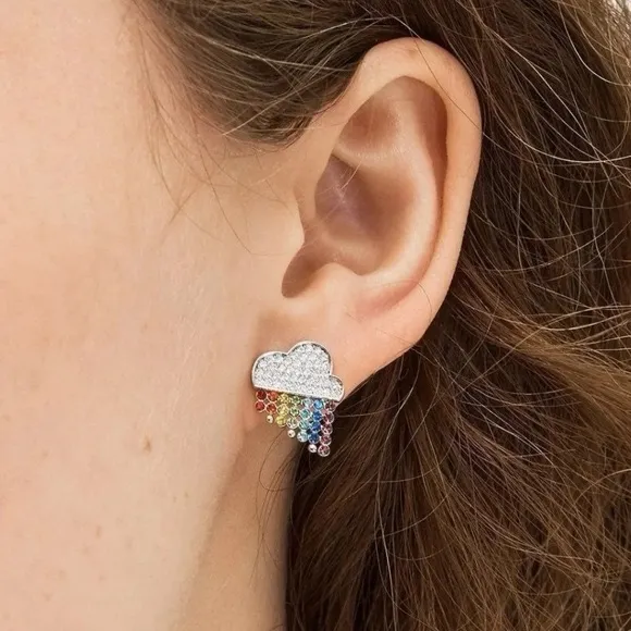 NWOT Kate♠️Spade Into the Sky Rainbow Cloud Stud Earrings - Image 6