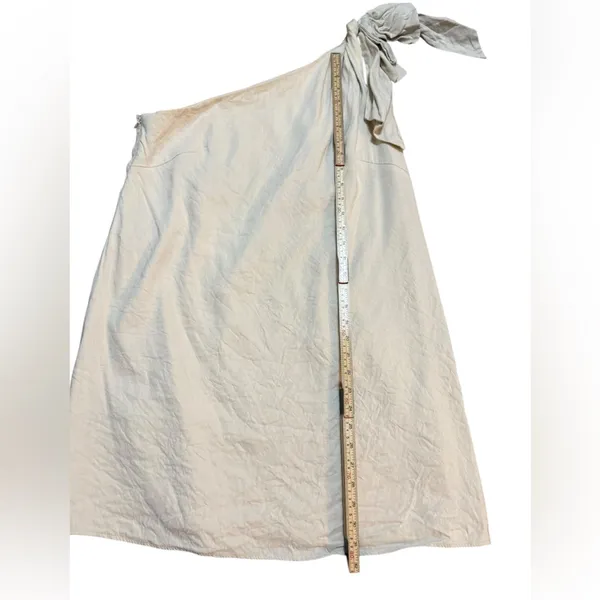 Antonio Melani Charlie One-shoulder Linen Blend Cream Shift Cocktail Dress sz 14 - Image 9