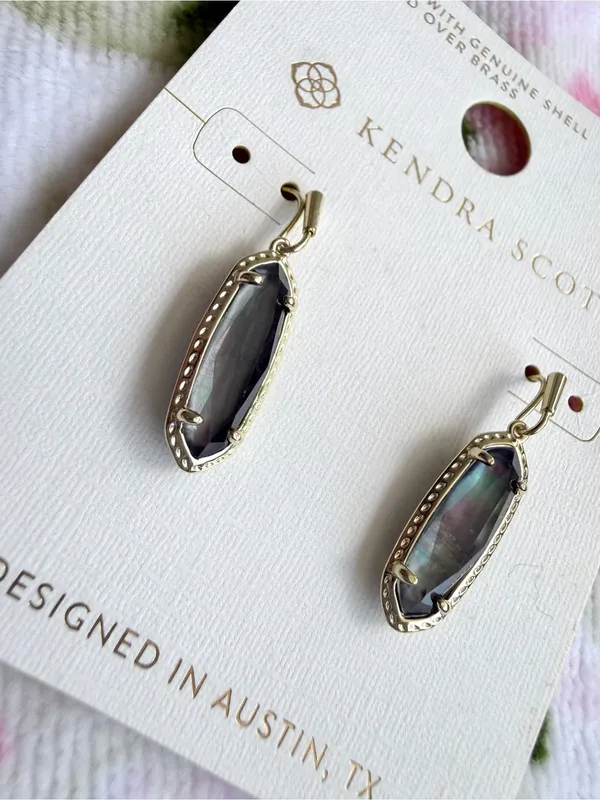 Kendra Scott Eva Drop Earrings - Black Mother of Pearl - Image 3