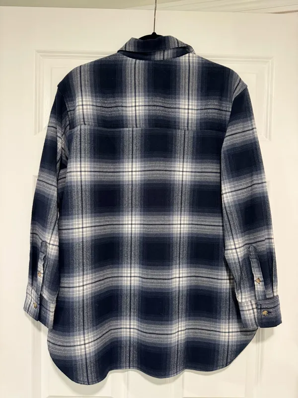 Abercrombie Navy Plaid Shacket - Image 2