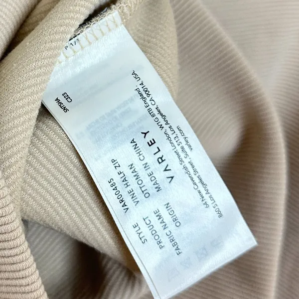 VARLEY Vine Ottoman Half Zip Pullover in Beige Size Small - Image 10