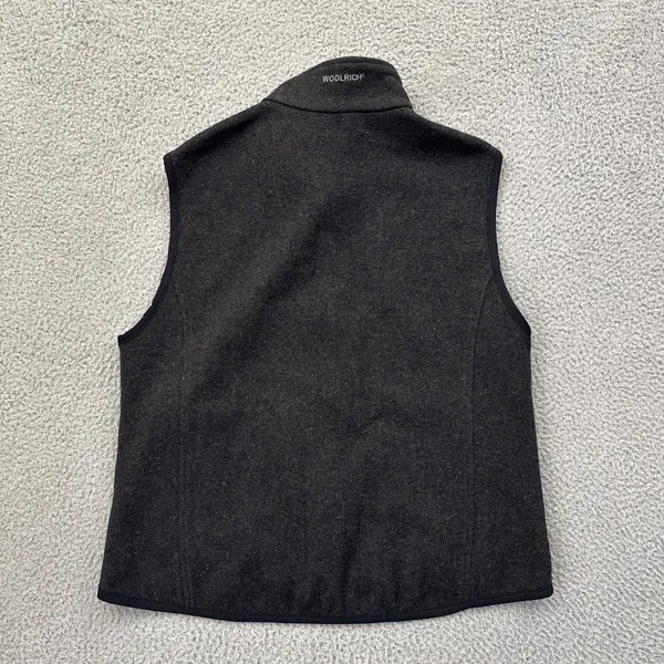 Vintage Woolrich Wool Vest Charcoal Gray Outdoor Travel USA Women's Large - Image 3