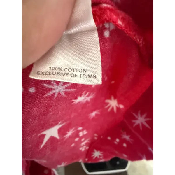 Victoria's Secret Y2k Red Star Print Cotton Flannel Pajama Set Womens M 2 Piece - Image 7