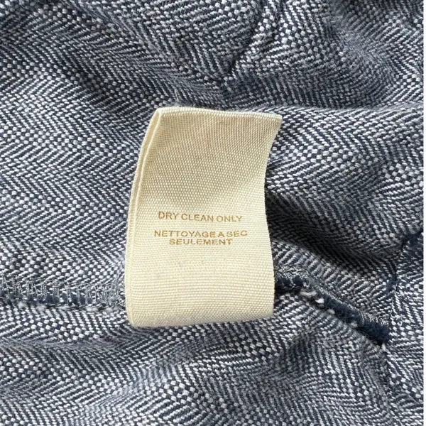 Free People Y2K Blue Herringbone Parka Jacket Size 6 Cotton Vintage Fall - Image 6