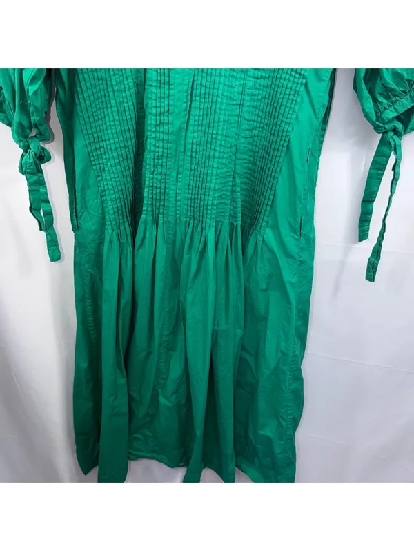 Maeve Anthropologie Green Pintuck Midi Dress XL - Image 8