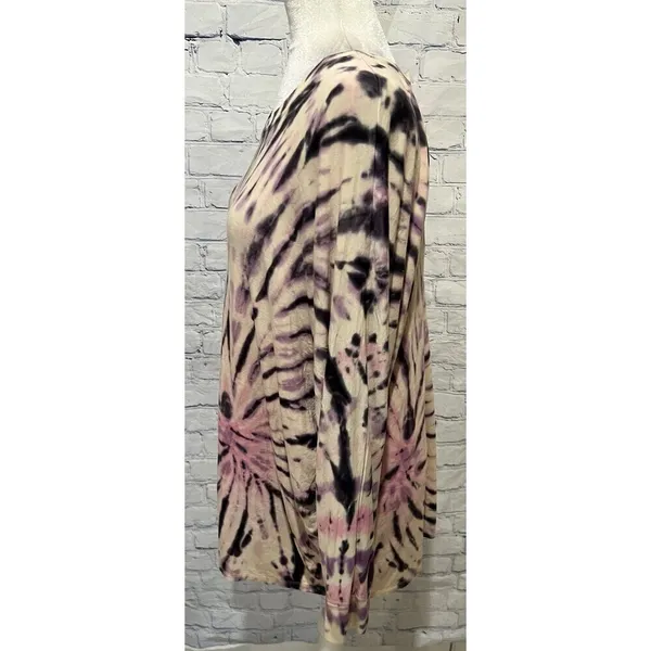 Torrid Super Soft Knit Multi Color Tie Dye Round Neck Pullover Top 1/1X Boho - Image 3
