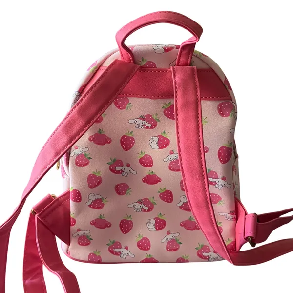 Sanrio Loungefly Cinnamoroll Strawberry Mini Backpack Pink Faux Leather‎ Bag - Image 3