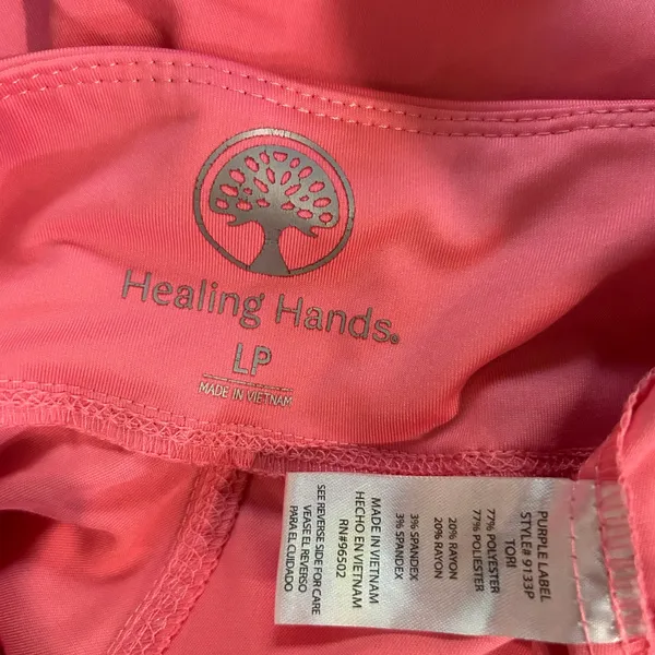Healing Hands Purple Label Tori Cargo Scrub Pants Women's LP Large Petite Coral - Image 7