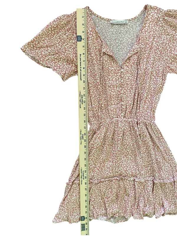 Abercrombie & Fitch Easy Waist Tiered Mini Dress Womens Size XS Pink Cottagecore - Image 6
