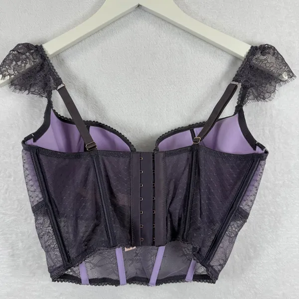 Victoria's Secret Lace Corset Top Purple‎ Bustier Underwire S-DD 11240101 NEW - Image 4