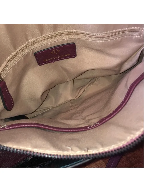 Nanette Lepore Burgundy Maroon Shoulder Bag Classic Handbag Purse - Image 6