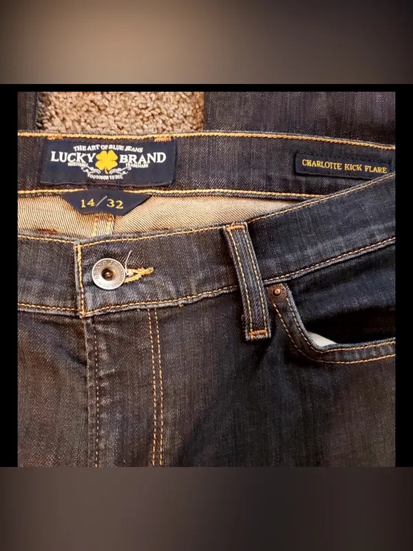 Lucky Brand Charlotte Kick Flare 14/32 Boho Festival Country Preppy Bootcut Y2K Grunge - Image 4