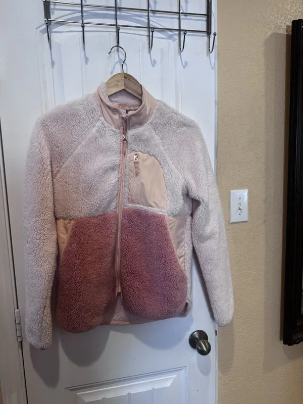 Sweaty Betty Jacket Womens XS Pink Peach Pennine Zip Up Soft Sherpa Fleece - Image 3