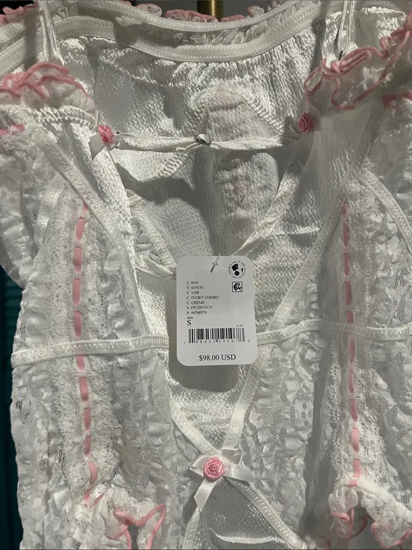 FREE PEOPLE NWT Sweet Cheeks Bodysuit / White Combo - Image 11