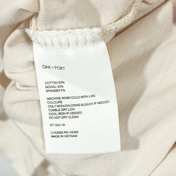 Oak + Fort Cream TURTLENECK‎ LONG SLEEVE TOP Thin Knit Size XS - Image 4