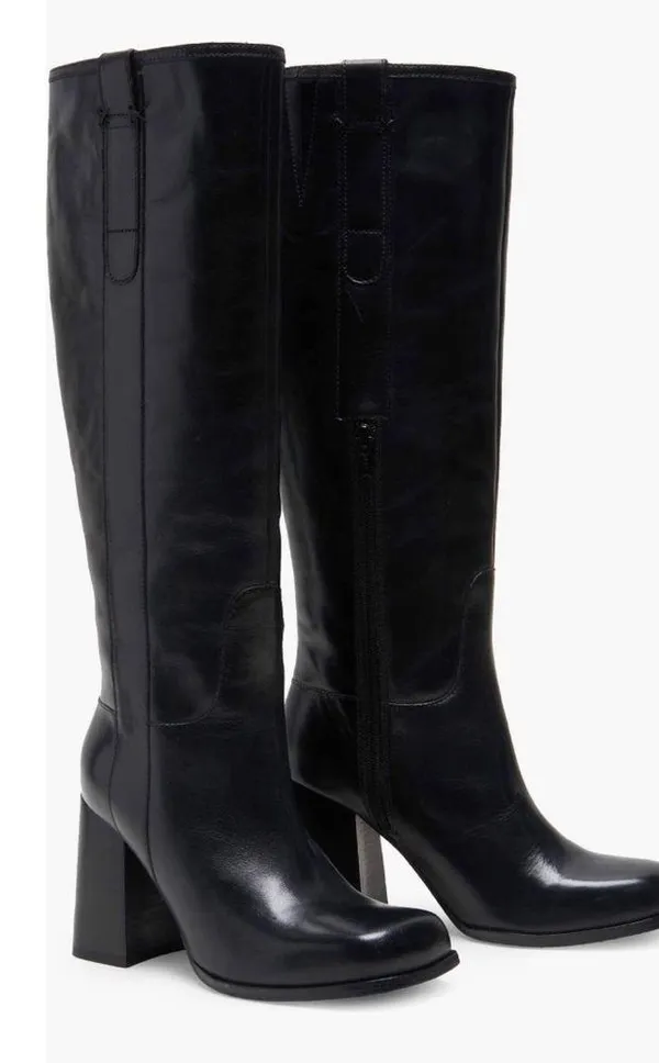 Free People Naomi Tall Leather Boots, Black, Size 6.5 New w/Tag, w/o Box - Image 9