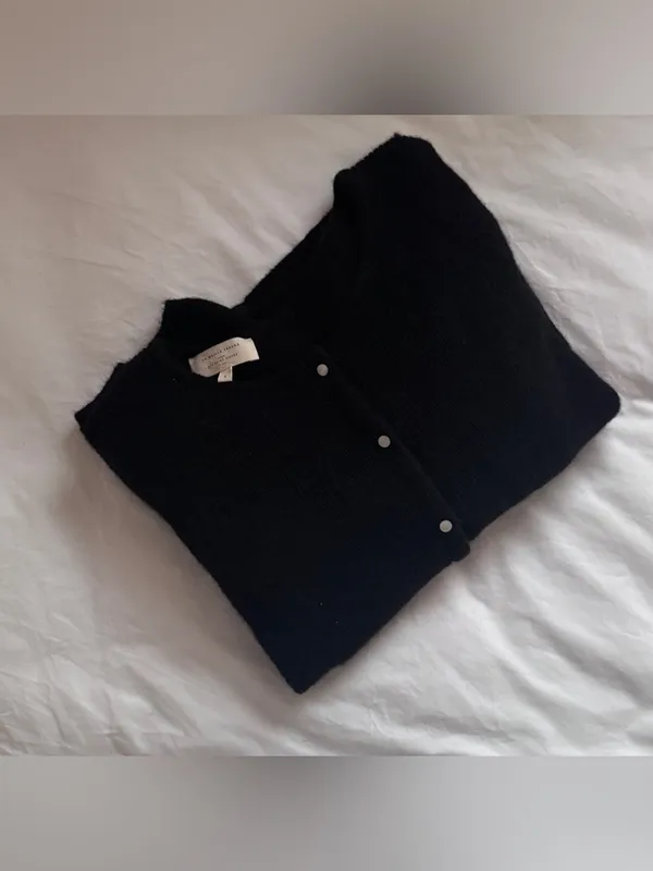 Sezane Gaspard Cardigan Black Mohair Alpaca Knit Sweater Size S - Image 11