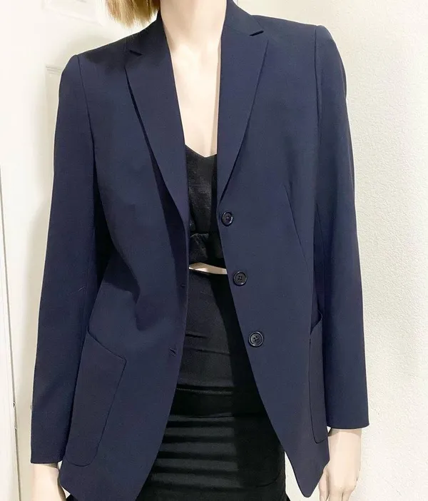 Brooks Brothers Navy Wool Blend 3- Button Women’s Blazer Size 6 - Image 2