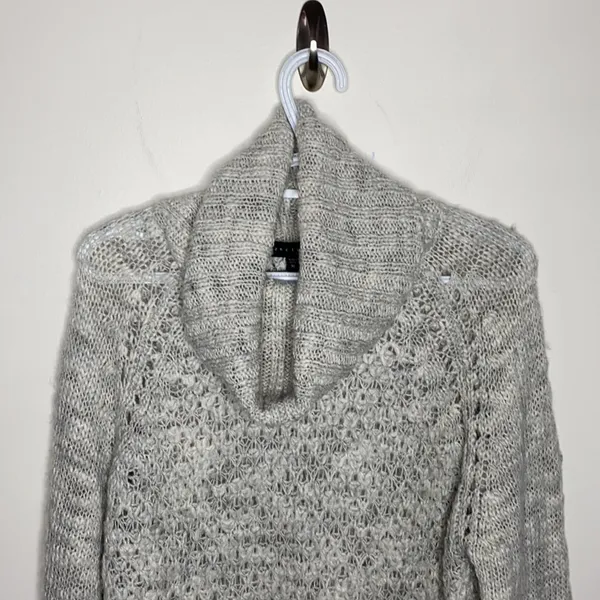 Sanctuary Wool Blend Cowl Tunic Sweater In light grey size M - Image 5