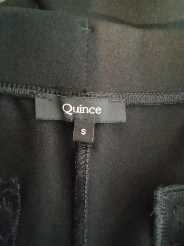 Quince Ultra Stretch Ponte Straight Leg 4 Pockets Black Office Capsule Wardrobe - Image 2