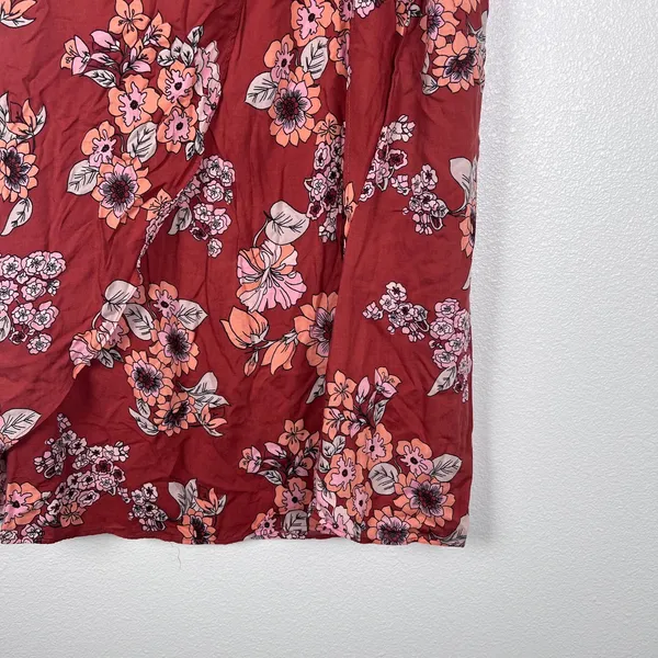 Free People Women's Sunday Sarong Floral midi Skirt Brown Sz 10 - Image 5