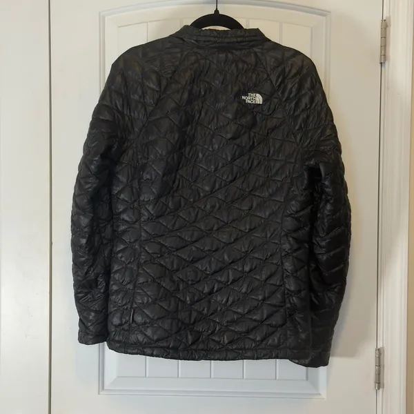 The North Face Med ThermoBall Quilted Jacket Black Floral Lining Full Zip Womens - Image 3