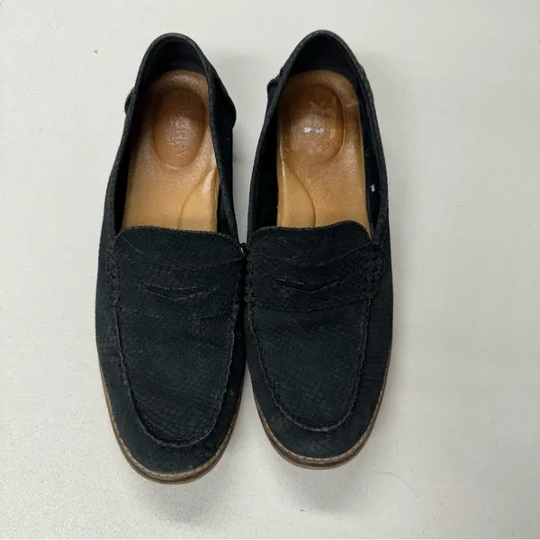 Sperry Black Suede Leather Penny Loafer Flats Womens 10 Classic Comfort Shoes - Image 3