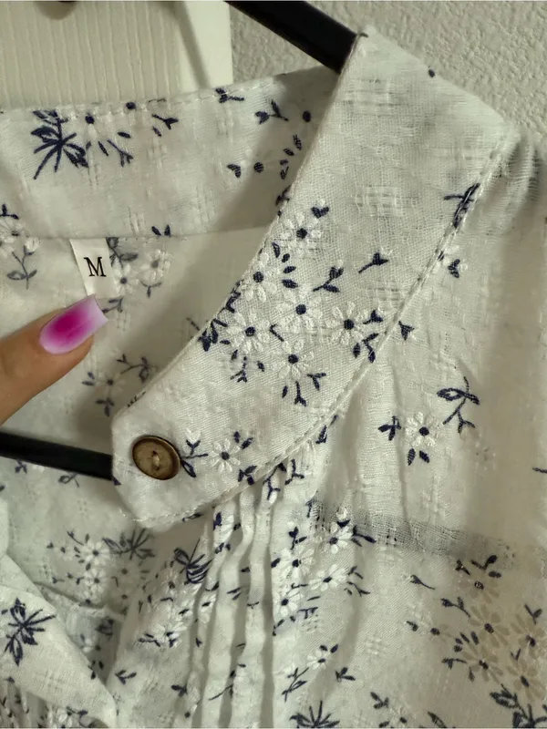 white floral button up long shirt/dress #floral #cottagecore #shirts - Image 3