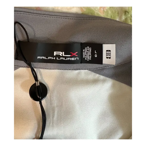 Ralph Lauren Top Womens Size L Cream Gray Short Sleeve Zip Golf Tennis NWT - Image 3