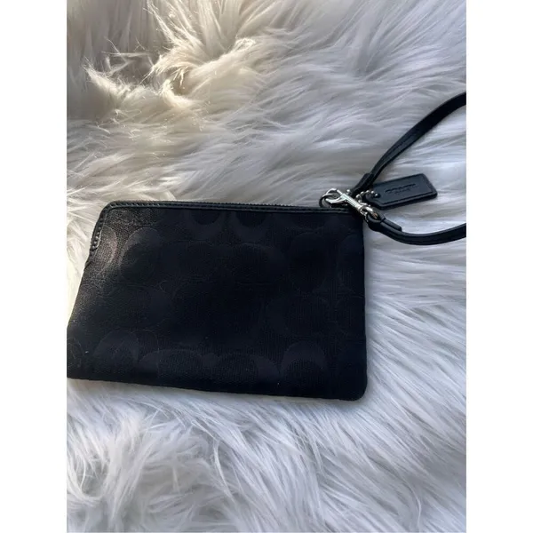 Coach black wristlet older style clutch card wallet purse - Image 2