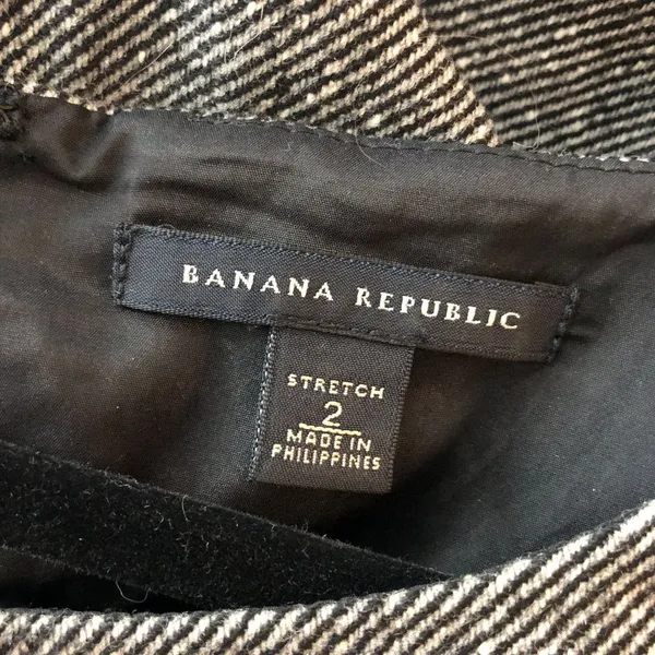 Banana Republic Sheath Dress Textured Twist Neck Wool Blend Cap Sleeve Gray 2 - Image 3