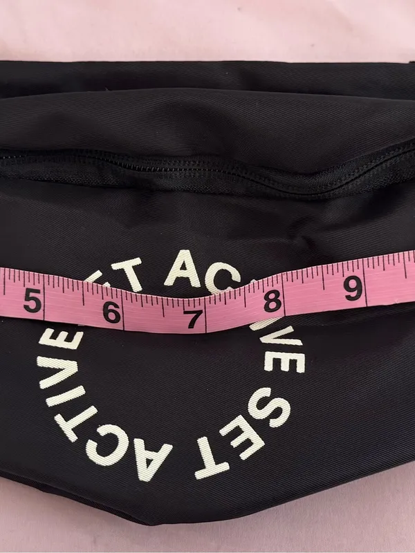 SET Active x Revolve Black Fanny pack belt bag with White Logo Circle, size 13x6 - Image 4