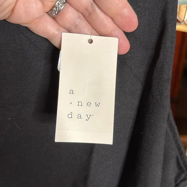 NWT A New Day Black High Neck Midi Slip Dress Size Small - Image 4