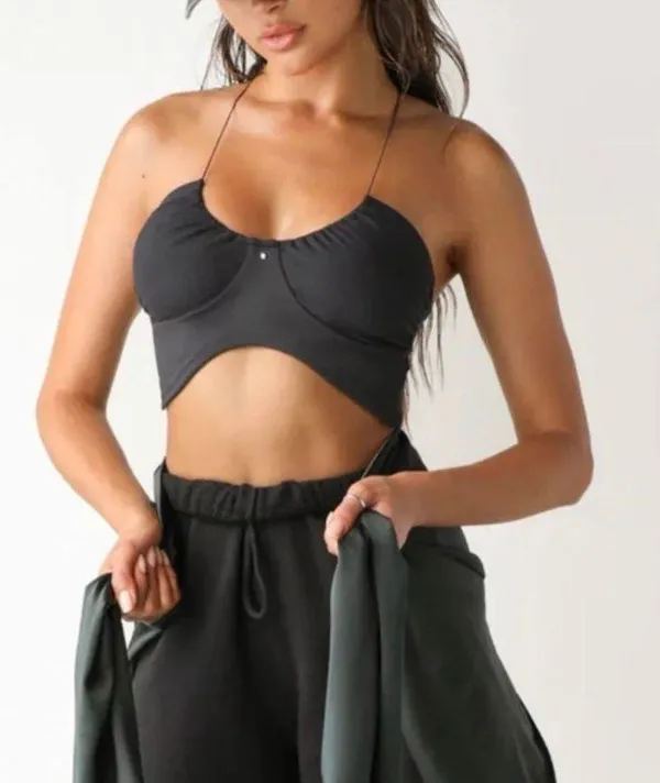 Joah Brown Curve Scrunch Top - Image 3
