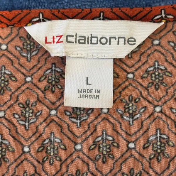 Liz Claiborne Orange Tie Front Relaxed Blouse - Image 2