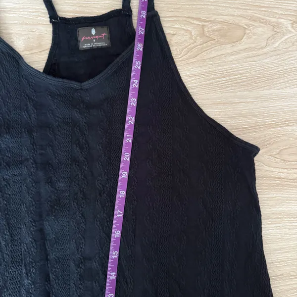 Free People Small Hot Shot Cable Knit Onesie Black - Image 13