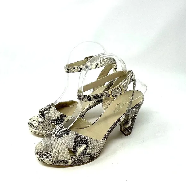 Hobbs London Snake Leather Vivienne‎ Heeled Sandals Size 37 / US 6 - Image 2